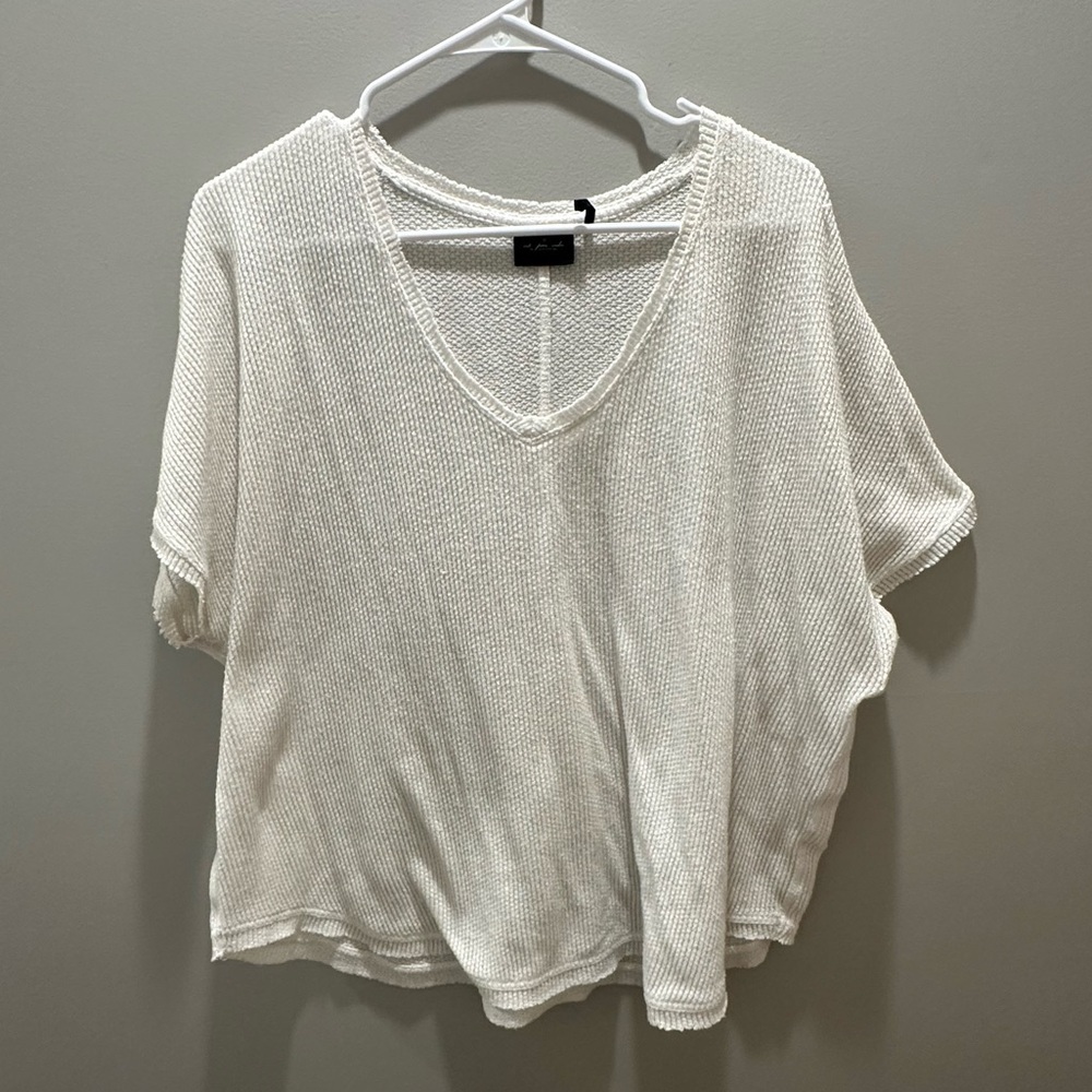 Urban Outfitters White Knit Short Sleeve Top